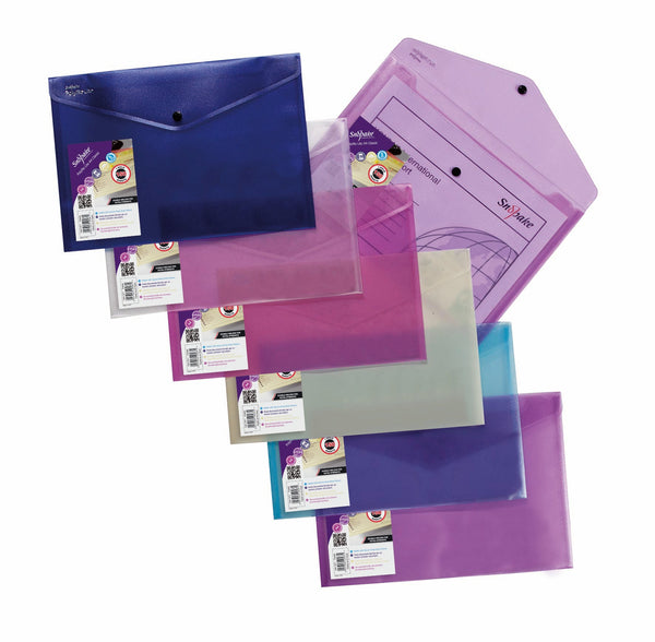 Snopake Lite Polyfile Wallet File Polypropylene A4 Assorted Colours (Pack 5) - 15411 - ONE CLICK SUPPLIES