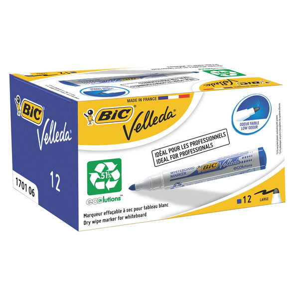 Bic Velleda 1701 Whiteboard Marker Blue (Pack of 12) 1199170106 - ONE CLICK SUPPLIES