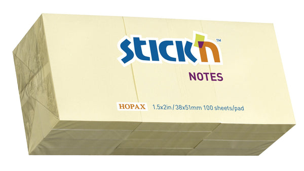 ValueX Stickn Notes 38x51mm 100 Sheets Pastel Yellow (Pack 12) 21003 - ONE CLICK SUPPLIES