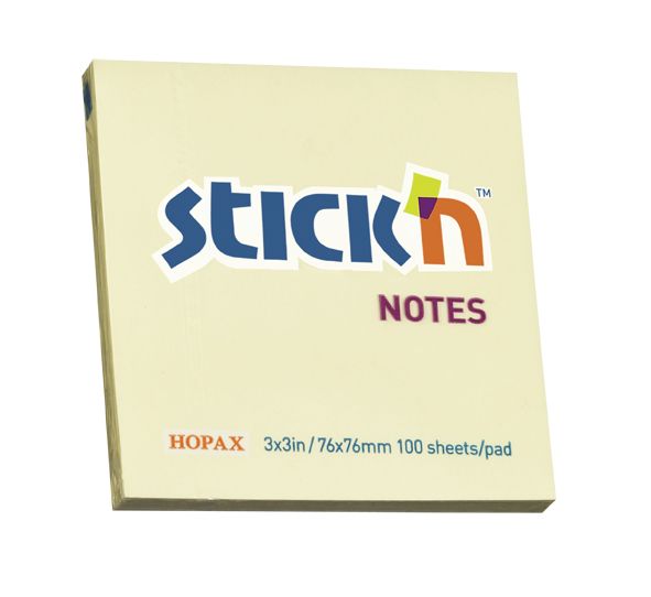 ValueX Stickn Notes 76x76mm 100 Sheets Pastel Yellow (Pack 12) 21007 - ONE CLICK SUPPLIES