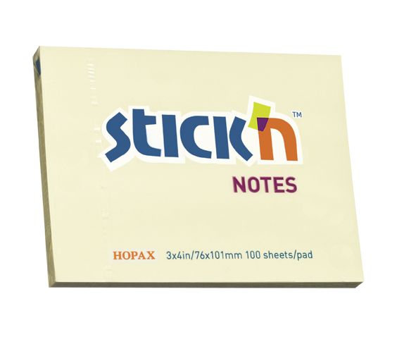 ValueX Stickn Notes 76x101mm 100 Sheets Pastel Yellow (Pack 12) 21008 - ONE CLICK SUPPLIES