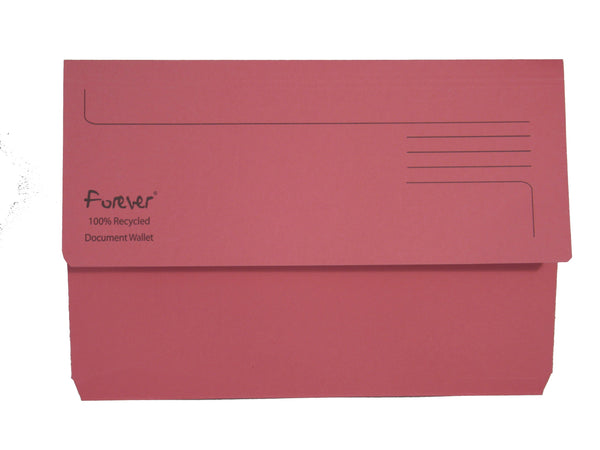 Exacompta Forever Document Wallet Manilla Foolscap Half Flap 290gsm Pink (Pack 25) - 211/5002Z - ONE CLICK SUPPLIES