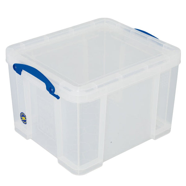 Really Useful Clear Plastic Storage Box 35 Litre - ONE CLICK SUPPLIES
