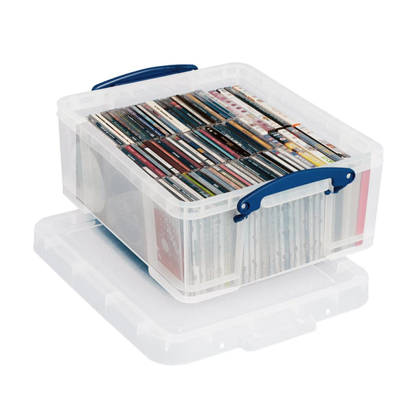 Really Useful Clear Plastic Storage Box 18 Litre - ONE CLICK SUPPLIES