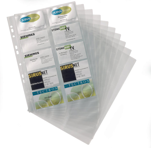 Durable Visifix Polypropylene Pocket Refill for A4 Business Card Album (Pack 10) 238919 - ONE CLICK SUPPLIES