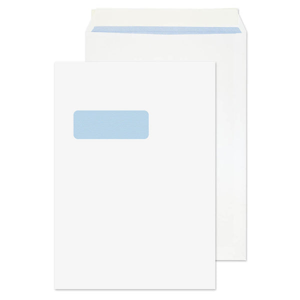ValueX Pocket Envelope C4 Peel and Seal Window 100gsm White (Pack 250) - 23892 - ONE CLICK SUPPLIES