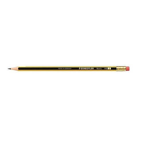 Staedtler 120 Noris Pencil Cedar Wood with Eraser HB Pack 12 Code 122HBRT - ONE CLICK SUPPLIES