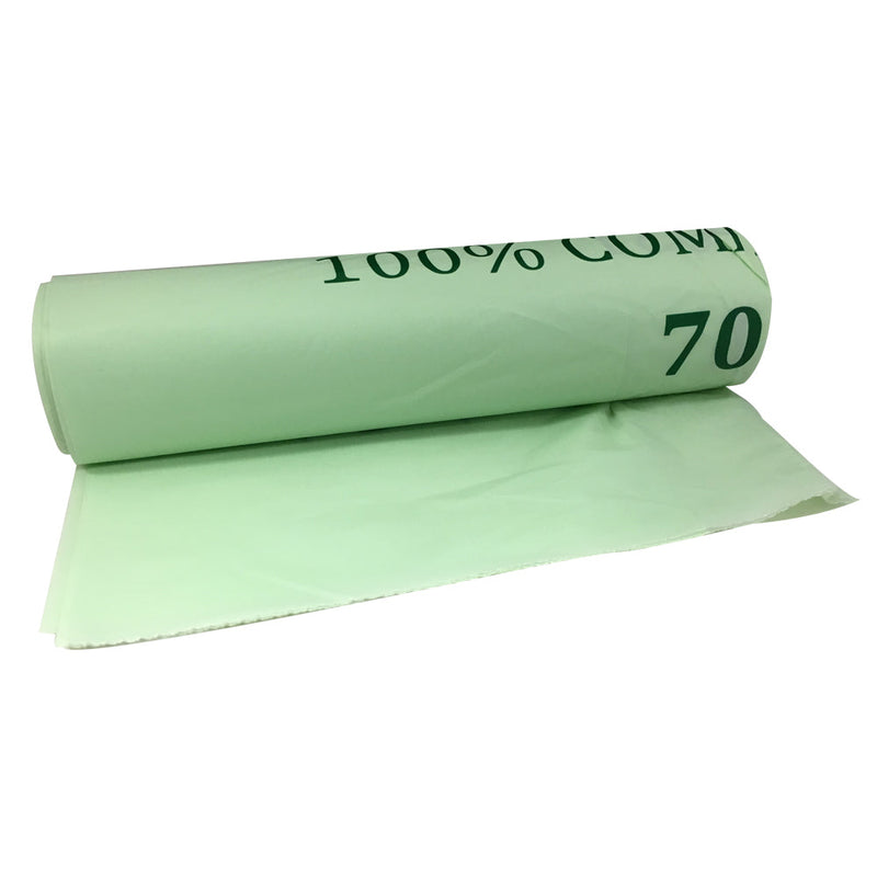 Compostable Biodegradable Food Waste 70 Litre Bin Liner Roll (10 Bags) - ONE CLICK SUPPLIES