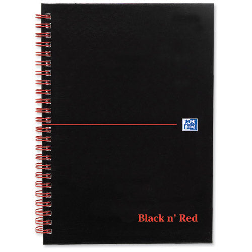 Oxford Black N Red A5 Wirebound Matt Black Ruled Pack 5 Code D66078 - ONE CLICK SUPPLIES