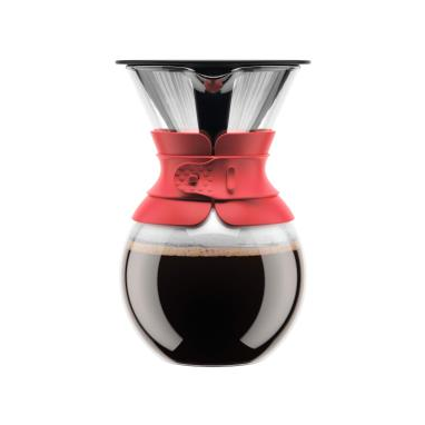 Bodum Pour Over 8 Cup Red Coffee Maker 1L - ONE CLICK SUPPLIES