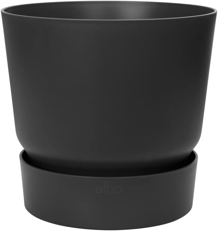 Elho Greenville Round Pot & Base LIVING BLACK 30cm