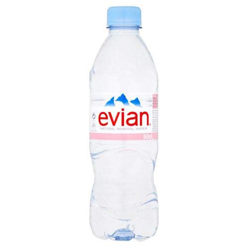 Evian Bottled Water 24 x 500ml (Plastic Bottle)