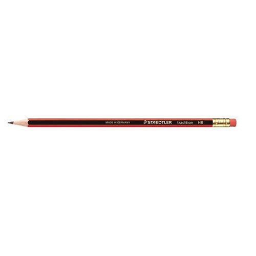 Staedtler 110 Tradition Pencil Cedar Wood with Eraser HB Pack 12 Code 112HBRT - ONE CLICK SUPPLIES