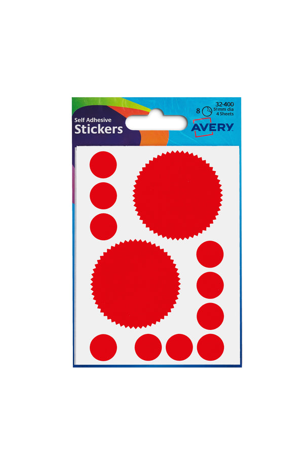 Avery Company Seal Label Red (Pack 80) 32-400 - ONE CLICK SUPPLIES