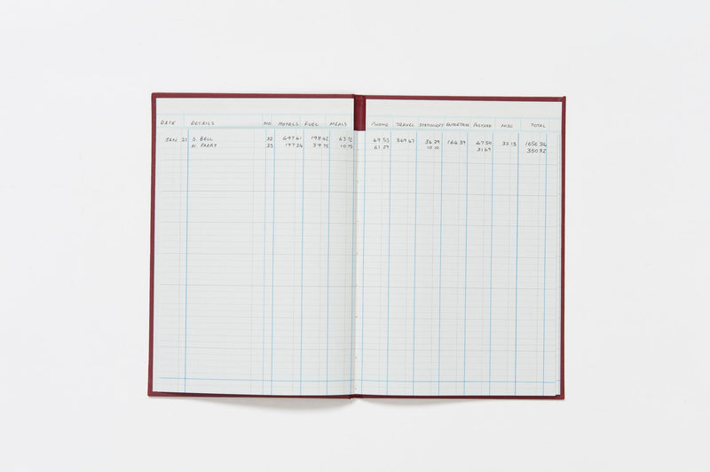 Guildhall Headliner Account Book Casebound 298x203mm 10 Cash Columns 80 Pages Red 38/10Z - ONE CLICK SUPPLIES