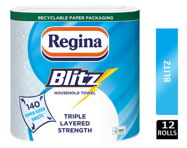 Regina Blitz XL Kitchen Towel {New 140 Sheet 3ply, Twin Pack} - ONE CLICK SUPPLIES
