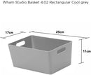 Wham Grey Rectangular Studio Basket 4.02 3.9 Litre - ONE CLICK SUPPLIES