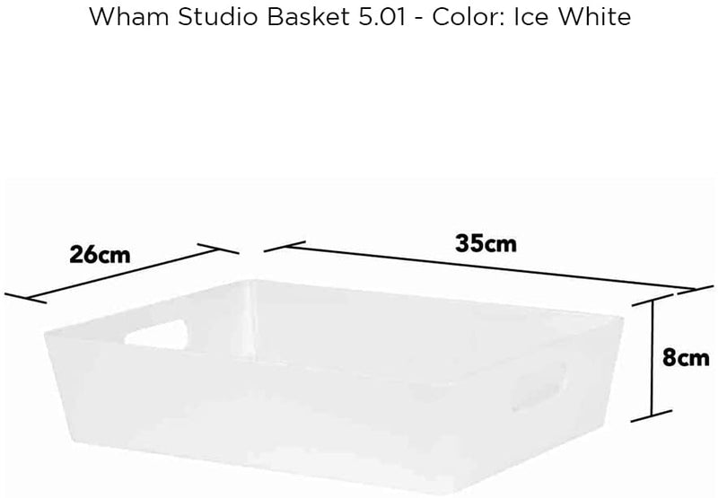 Wham Grey Rectangular Studio Basket 5.01 6L - ONE CLICK SUPPLIES