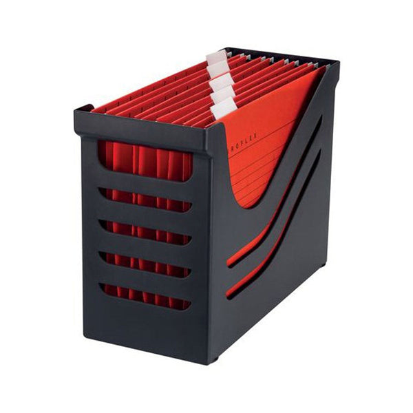 Jalema Resolution File Box with 5 A4 Suspension Files - Black & Red - ONE CLICK SUPPLIES