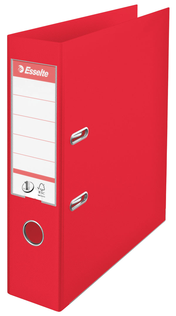 Esselte No.1 VIVIDA Lever Arch File Polypropylene A4 75mm Spine Width Red (Pack 10) 624068 - ONE CLICK SUPPLIES