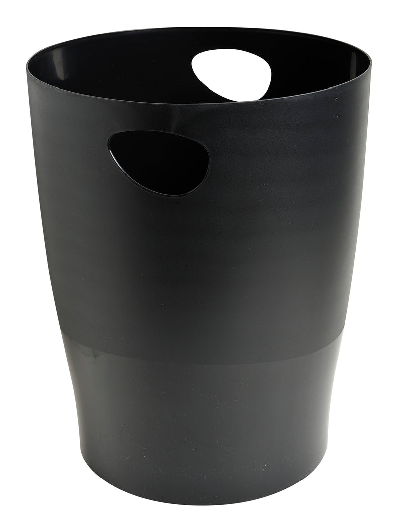 Exacompta Ecobin Waste Bin Plastic Round 15 Litre Black - 453014D - ONE CLICK SUPPLIES