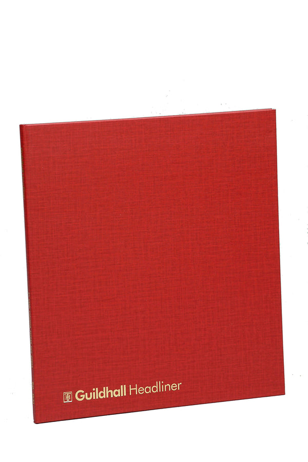 Guildhall Headliner Account Book Casebound 298x273mm 4 Debit 12 Credit 80 Pages Red - 48/4-12Z - ONE CLICK SUPPLIES