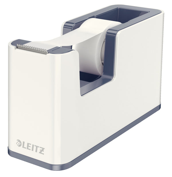 Leitz WOW Dual Colour Tape Dispenser for 19mm Tapes White/Grey 53641001 - ONE CLICK SUPPLIES