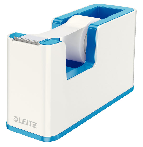 Leitz WOW Dual Colour Tape Dispenser for 19mm Tapes White/Blue 53641036 - ONE CLICK SUPPLIES