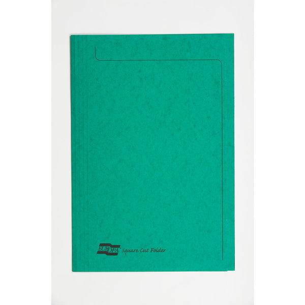 Europa Square Cut Folder Pressboard A4 265gsm Green (Pack 50) - 4823Z - ONE CLICK SUPPLIES