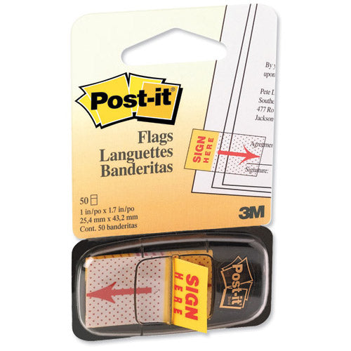 Post-It Sign Here Index (25mm) 1 Pack of 50 Flags - ONE CLICK SUPPLIES