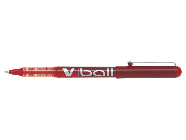 Pilot VBall Liquid Ink Rollerball Pen 0.5mm Tip 0.3mm Line Red (Pack 12) - 4902505085413SA - ONE CLICK SUPPLIES