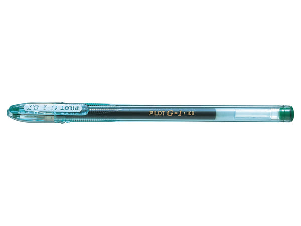 Pilot G-107 Gel Rollerball Pen 0.7mm Tip 0.39mm Line Green (Pack 12) - 1101204 - ONE CLICK SUPPLIES