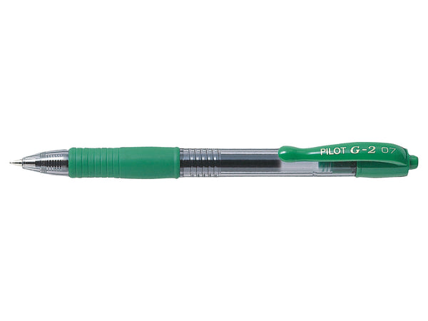 Pilot G-207 Retractable Gel Rollerball Pen 0.7mm Tip 0.39mm Line Green (Pack 12) - 41101204 - ONE CLICK SUPPLIES