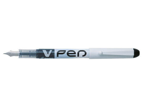 Pilot V-Pen Erasable Disposable Fountain Pen Black (Pack 12) - 631101201 - ONE CLICK SUPPLIES
