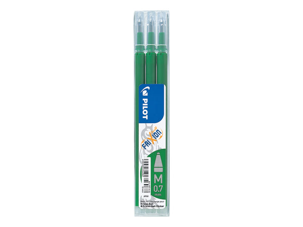 Pilot Refill for FriXion Ball/Clicker Pens 0.7mm Tip Green (Pack 3) - 75300304 - ONE CLICK SUPPLIES