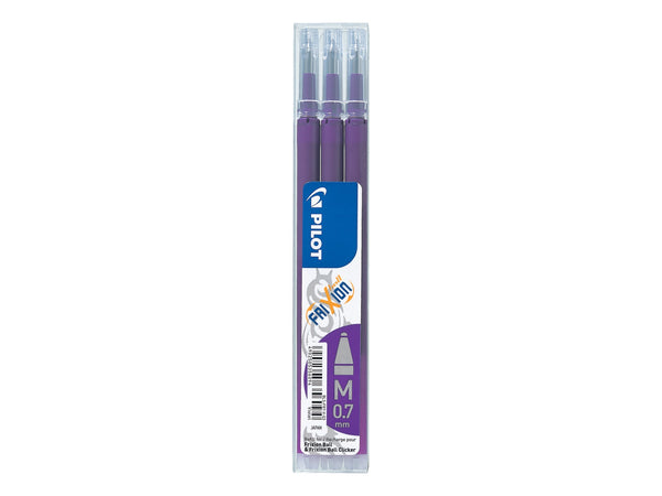 Pilot Refill for FriXion Ball/Clicker Pens 0.7mm Tip Violet (Pack 3) - 75300308 - ONE CLICK SUPPLIES