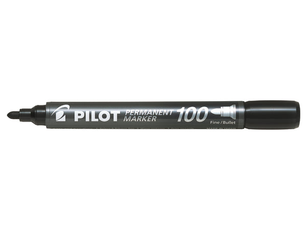 Pilot 100 Permanent Marker Bullet Tip 1mm Line Black (Pack 15 + 5 Free) - 3131910501268 - ONE CLICK SUPPLIES