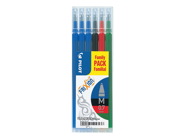 Pilot Refill for FriXion Ball/Clicker Pens 0.7mm Tip Assorted Colours (Pack 6) - 4902505525643 - ONE CLICK SUPPLIES