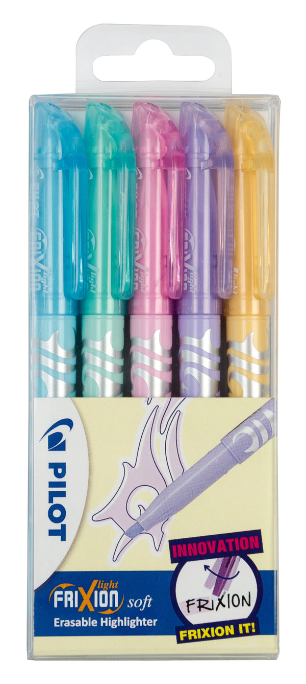 Pilot FriXion Erasable Highlighter Pen Chisel Tip 3.8mm Line Assorted Colours (Pack 5) - 467300500 - ONE CLICK SUPPLIES