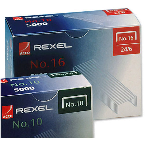 Rexel No.16 6mm Staples (1 x Box of 5000 Staples) Ref 06010 - ONE CLICK SUPPLIES