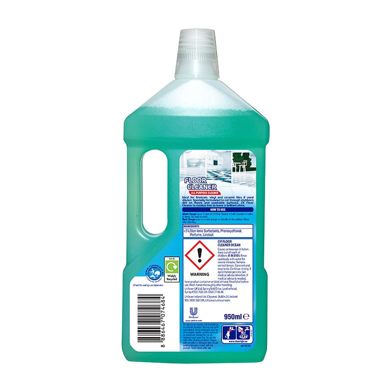 CIF Ocean Multipurpose Floor Cleaner with Shiny Clean & Fresh Fragrance 950ml - ONE CLICK SUPPLIES