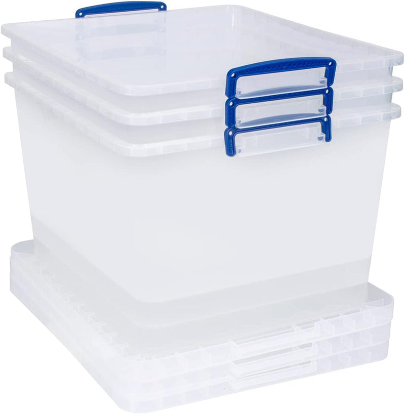 Really Useful Clear Plastic (Nestable) Storage Box 33.5 Litre