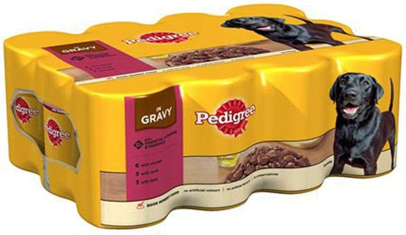 Pedigree Adult Dog Food Tin with Beef in Gravy 400g