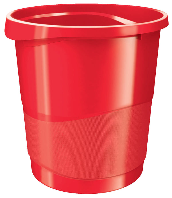 Rexel Choices Waste Bin Plastic Round 14 Litre Red 2115618 - ONE CLICK SUPPLIES