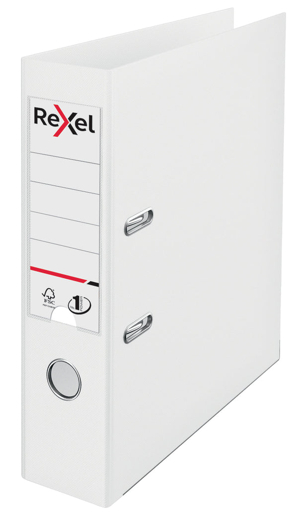 Rexel Choices Lever Arch File Polypropylene A4 75mm Spine Width White (Pack 10) 2115502 - ONE CLICK SUPPLIES