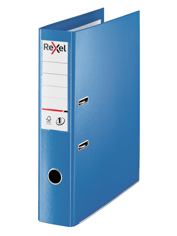 Rexel Choices Lever Arch File Polypropylene Foolscap 75mm Spine Width Blue (Pack 10) 2115512 - ONE CLICK SUPPLIES