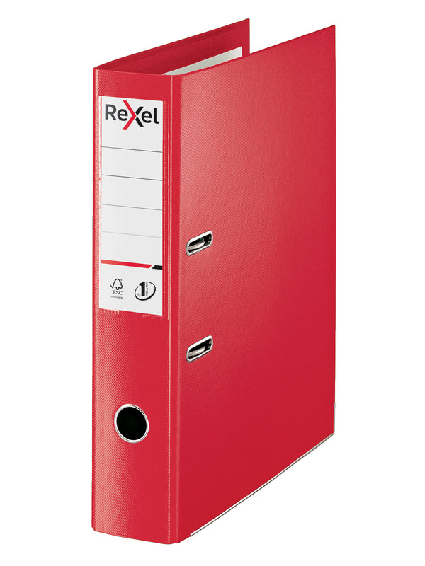 Rexel Choices Lever Arch File Polypropylene Foolscap 75mm Spine Width Red (Pack 10) 2115513 - ONE CLICK SUPPLIES