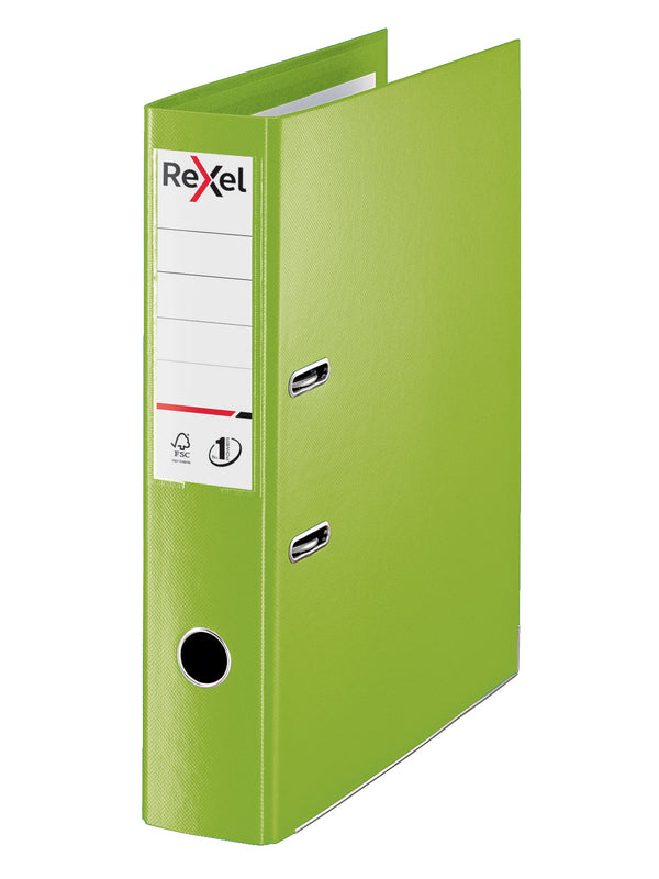 Rexel Choices Lever Arch File Polypropylene Foolscap 75mm Spine Width Green (Pack 10) 2115514 - ONE CLICK SUPPLIES