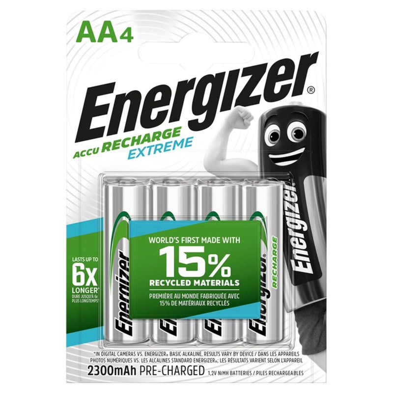 Energizer Rechargable Extreme Batteries AA Pack 4's - ONE CLICK SUPPLIES