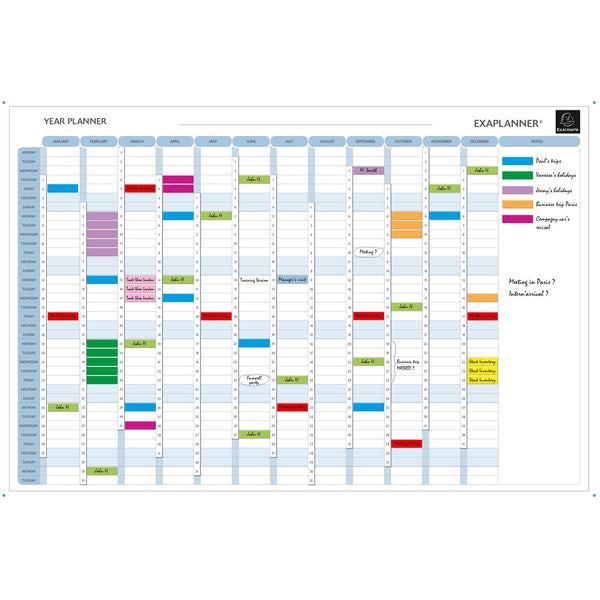 Exaplanner Yearly Magnetic Planner 900x590mm - 56153E - ONE CLICK SUPPLIES
